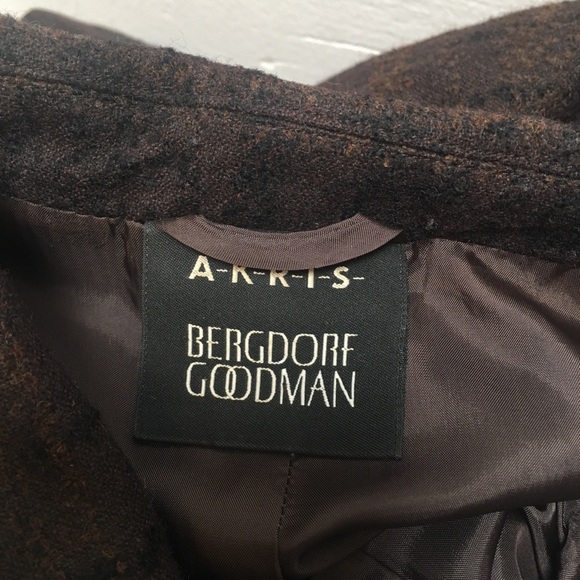 Akris textured wool plaid blazer brown and black size 14 - Picture 7 of 8